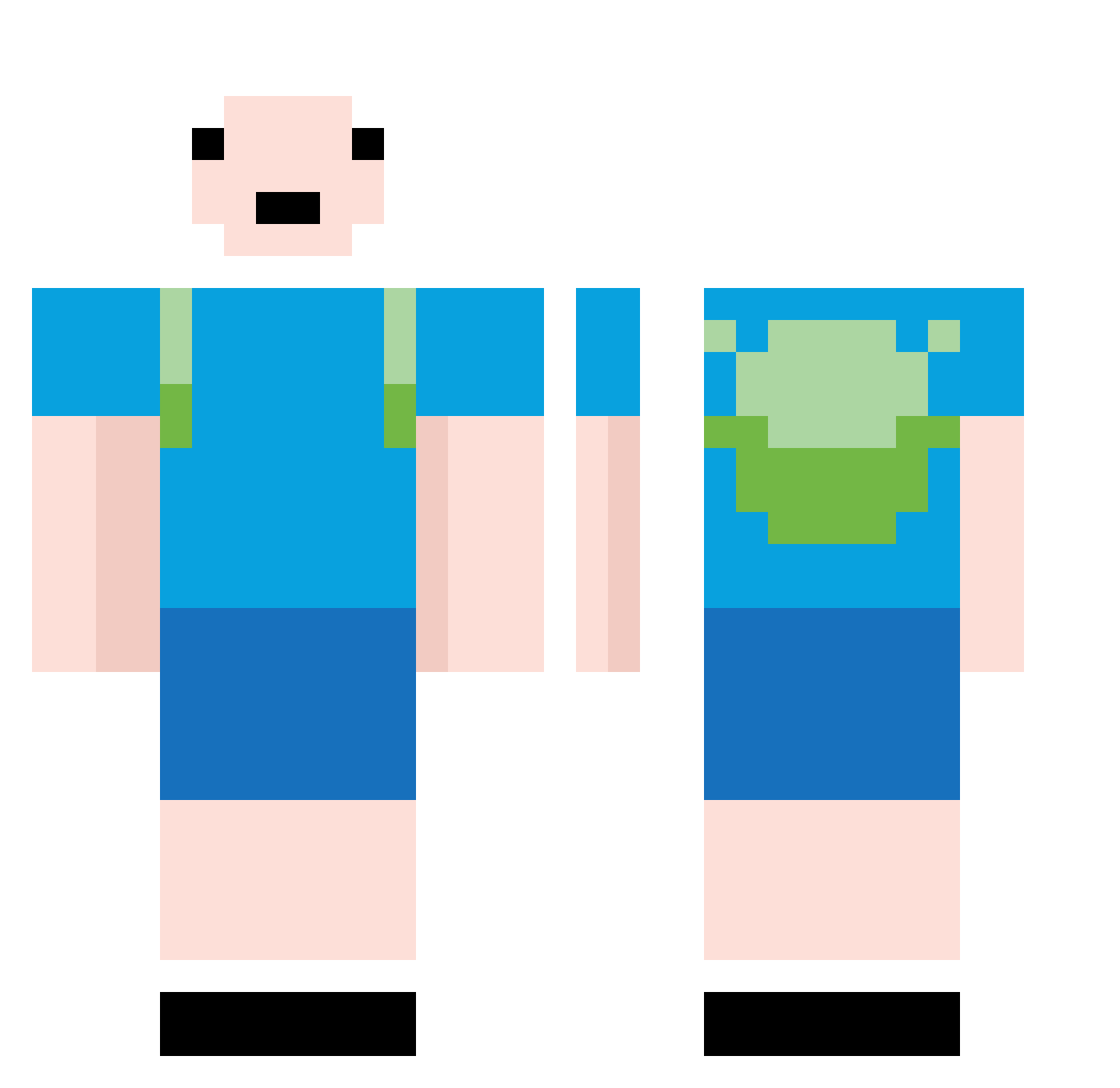 Naomilion Minecraft skin, front and back view