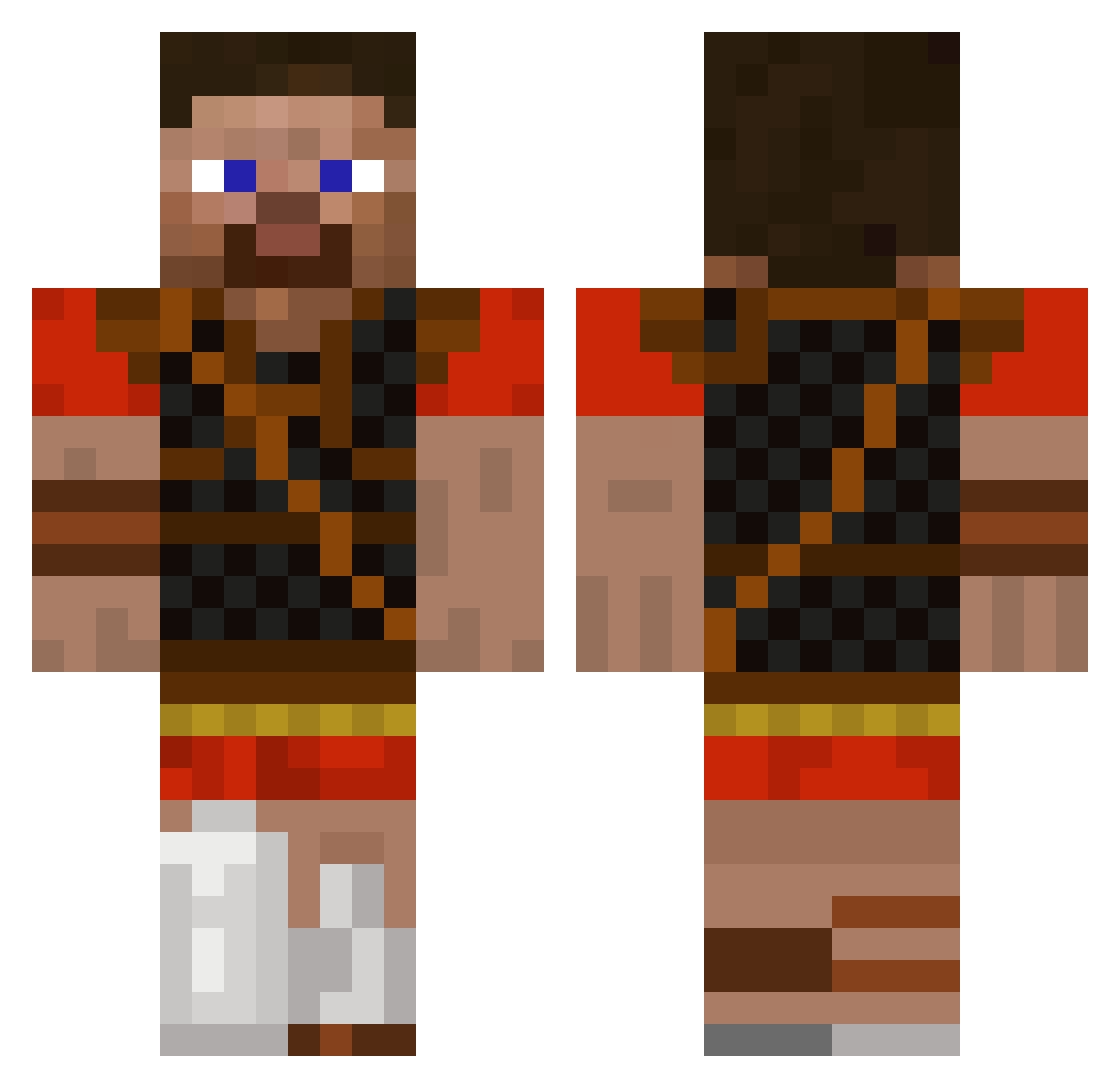 AyMoosay Minecraft skin, front and back view