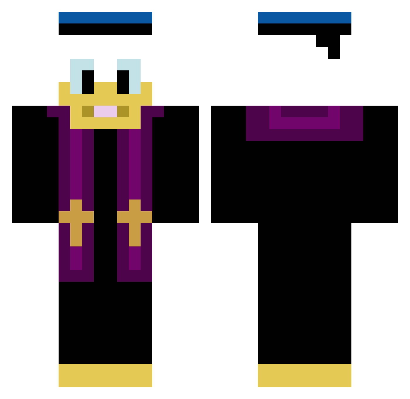 TJYAS Minecraft skin, front and back view