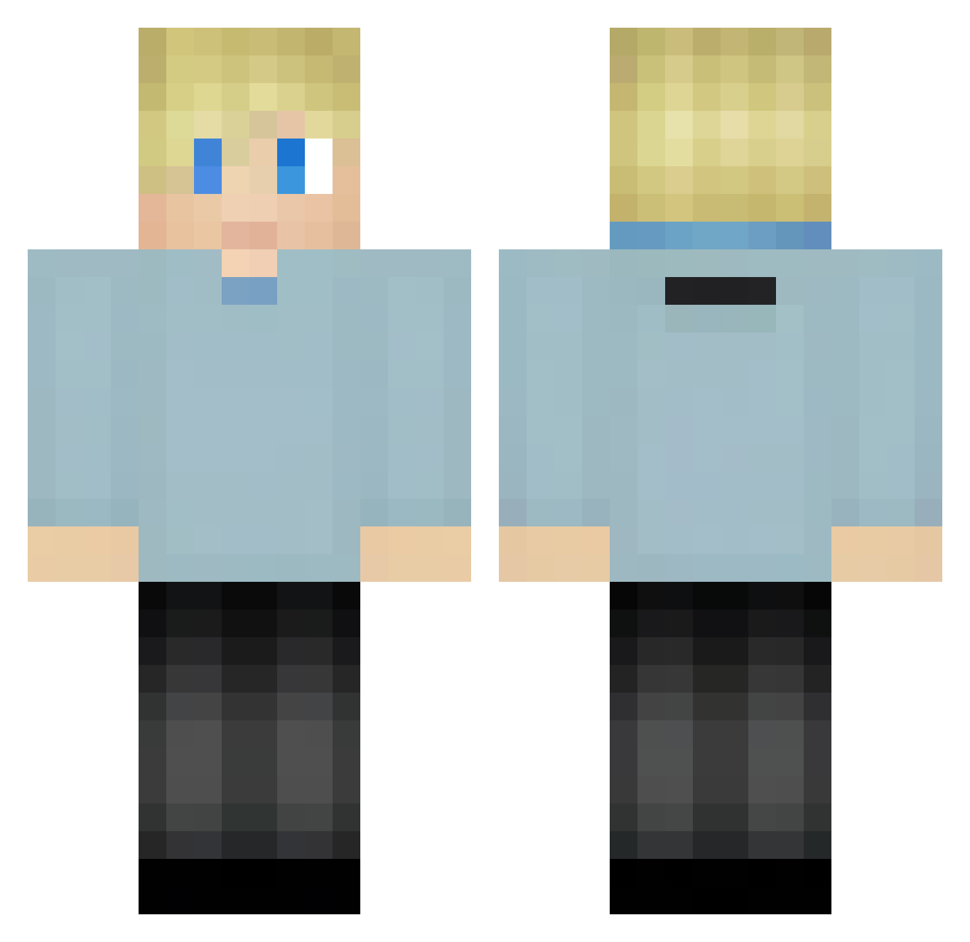 Arceain Minecraft skin, front and back view