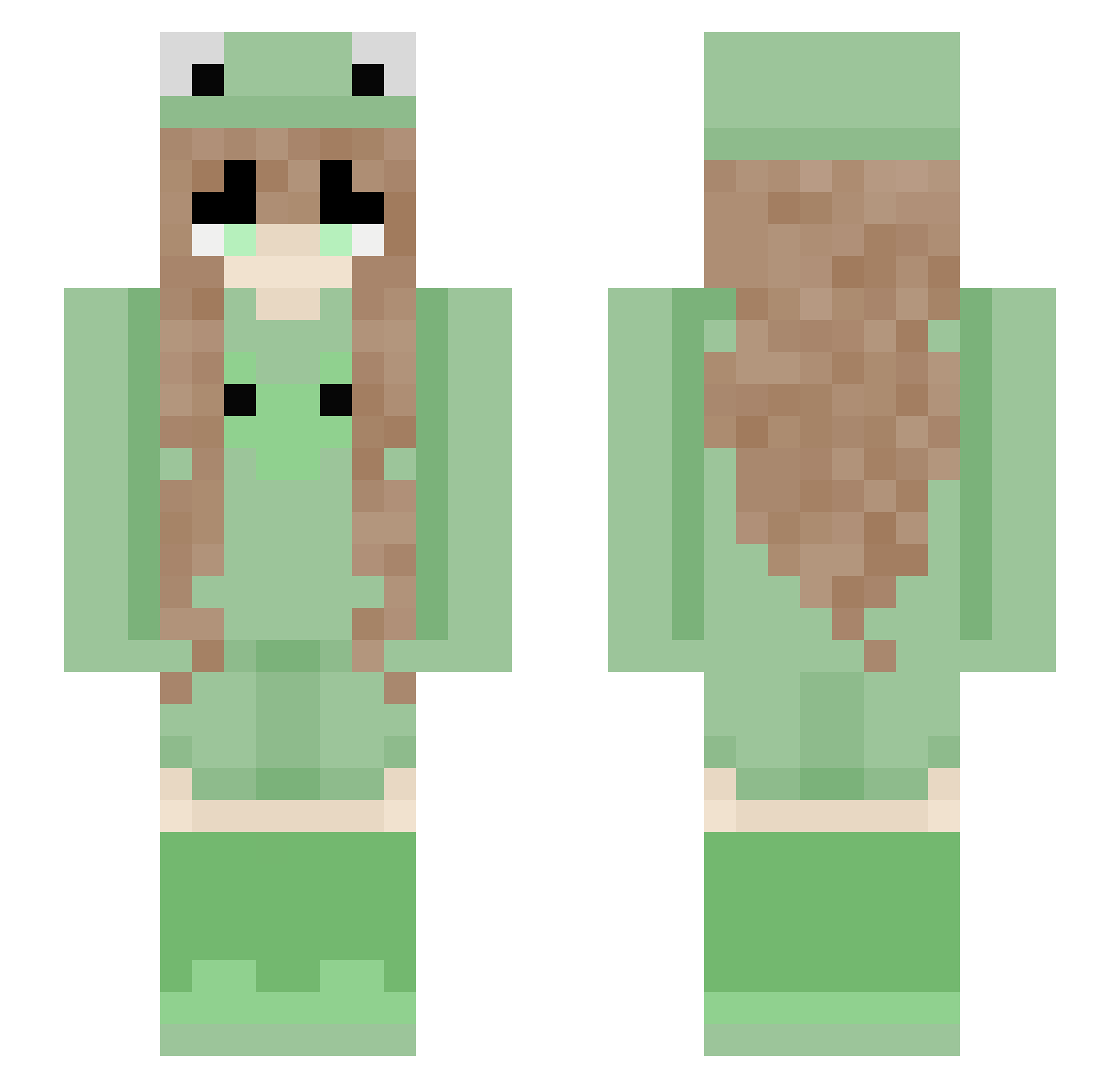 SuperMuffinMan Minecraft skin, front and back view