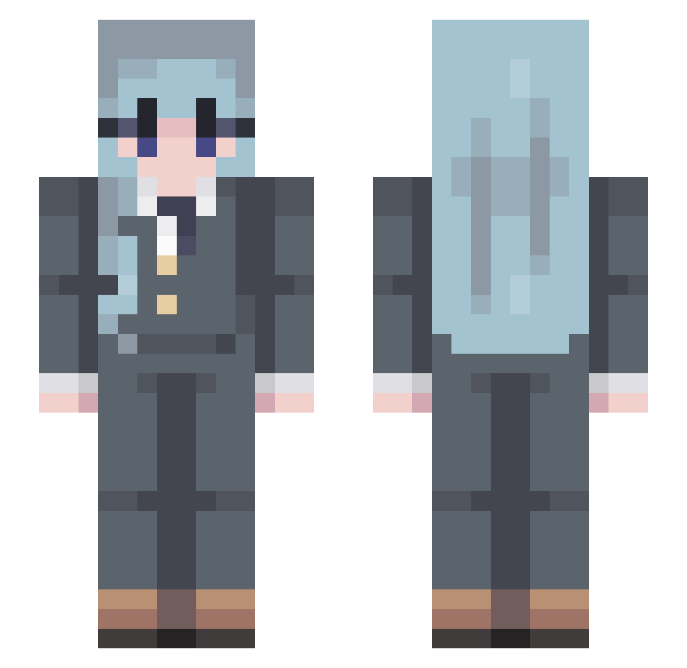 Weeabo_ Minecraft skin, front and back view