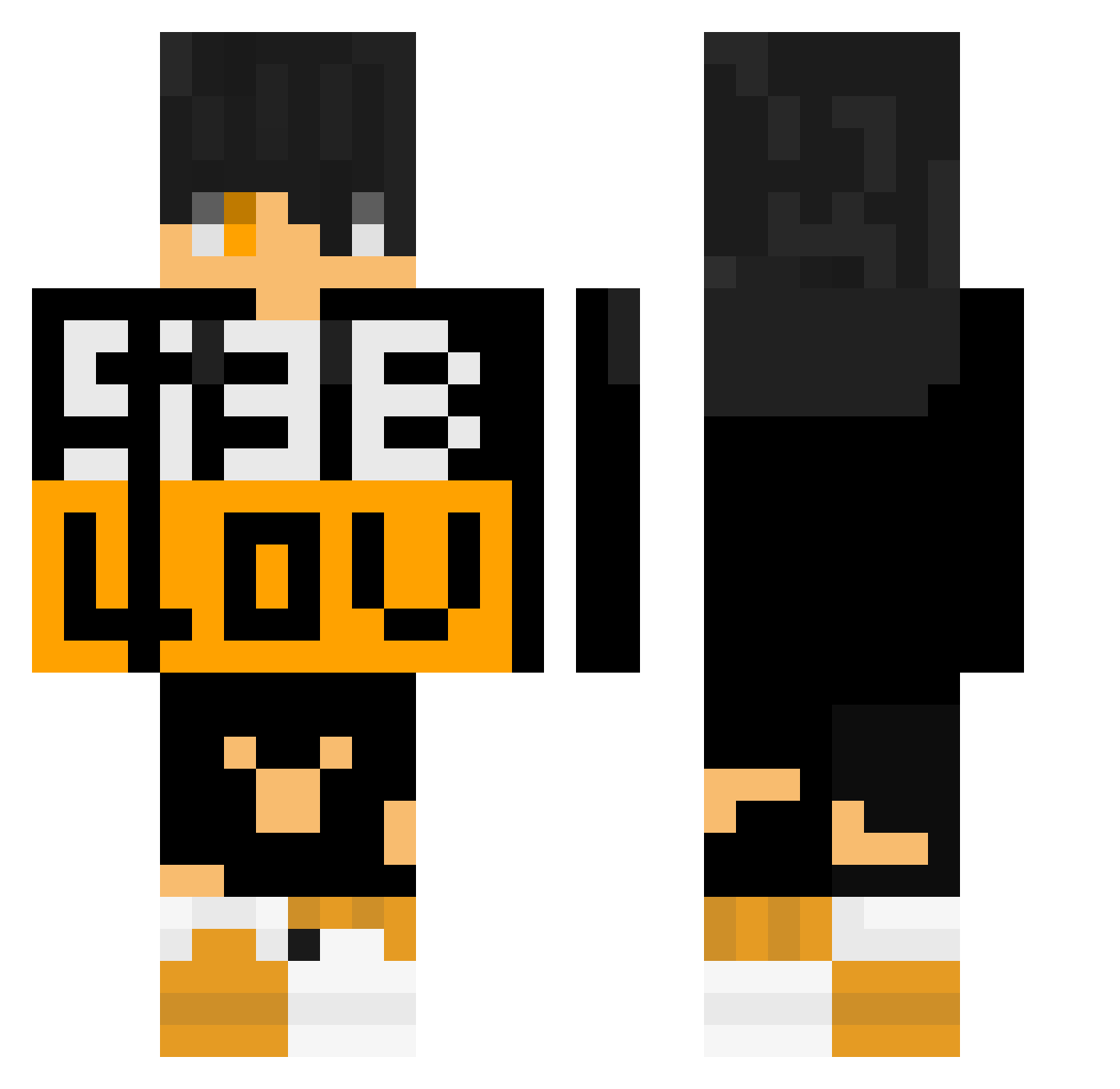 S3basLove Minecraft skin, front and back view