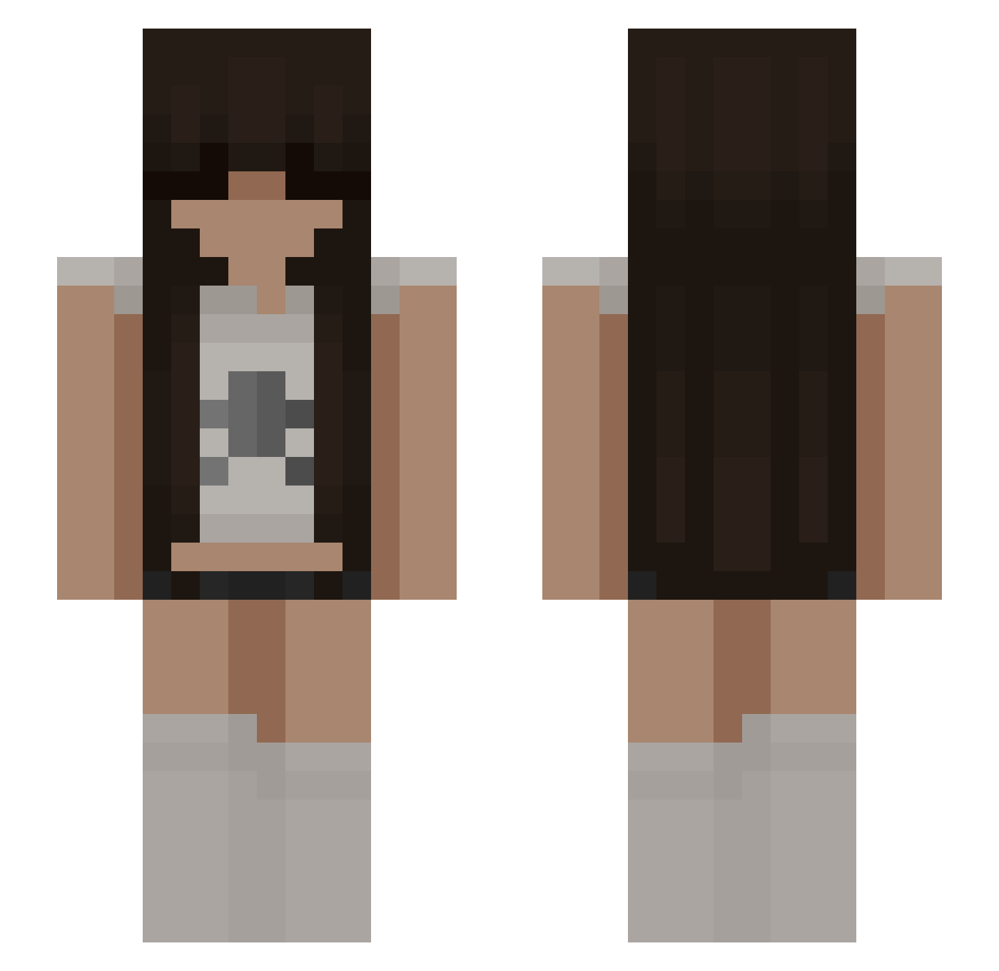 TishToshh Minecraft skin, front and back view
