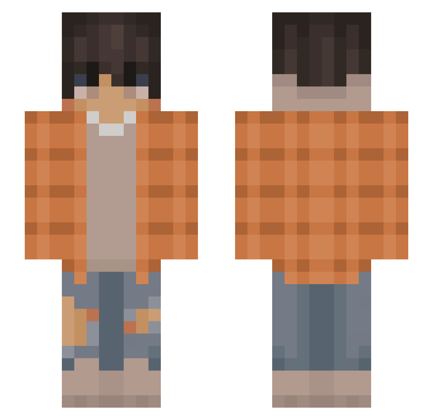Zeldris_Gaming Minecraft skin, front and back view