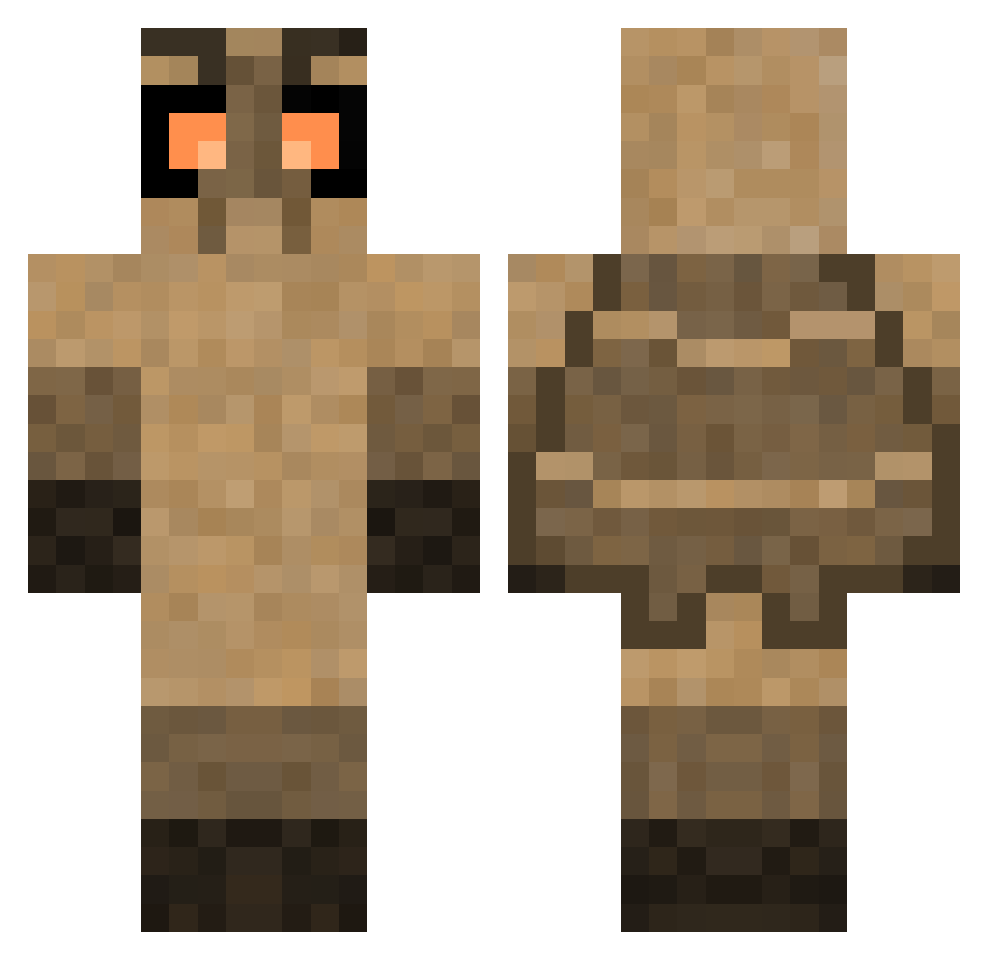 bixx Minecraft skin, front and back view