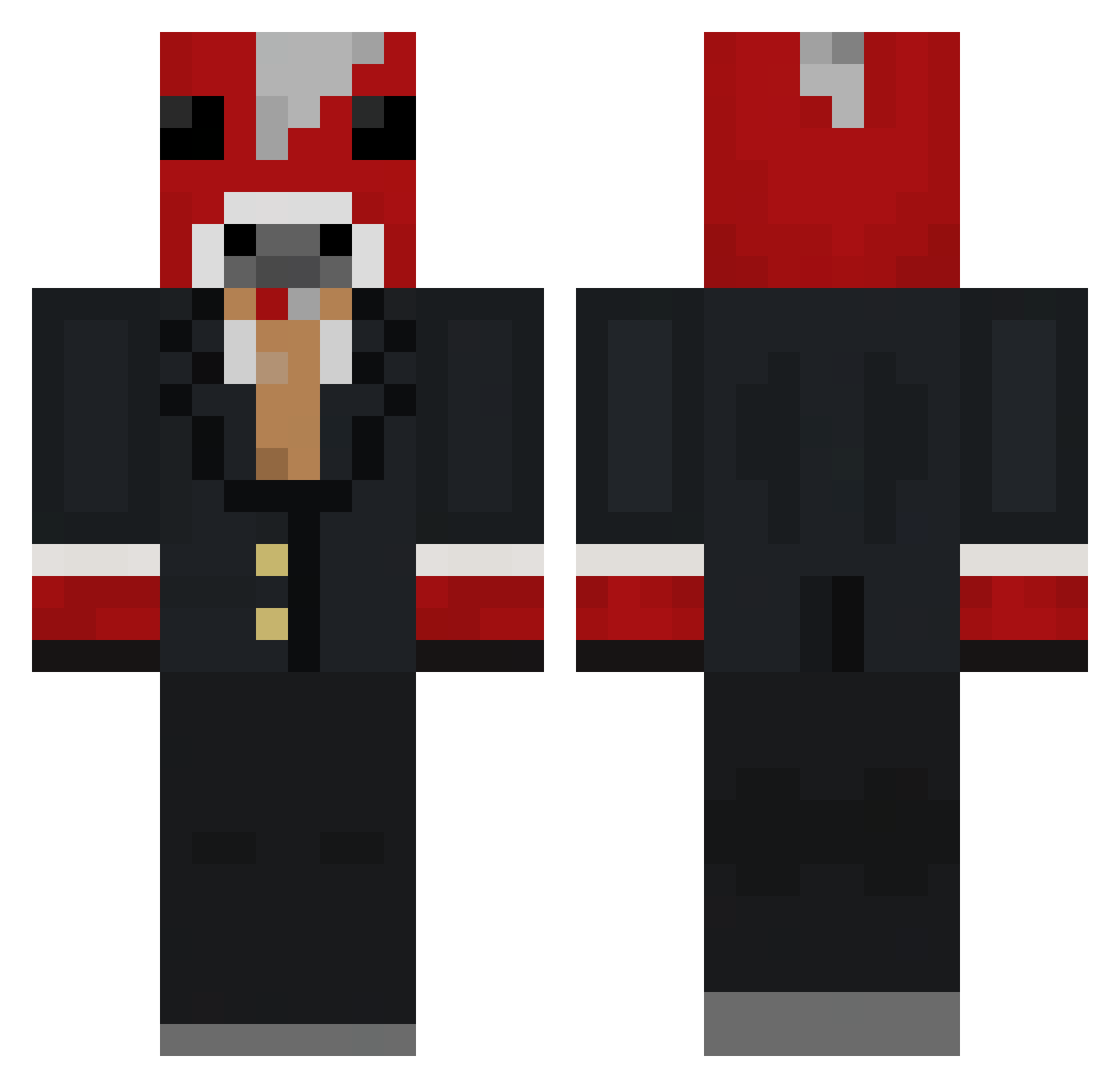 Satur0ay Minecraft skin, front and back view