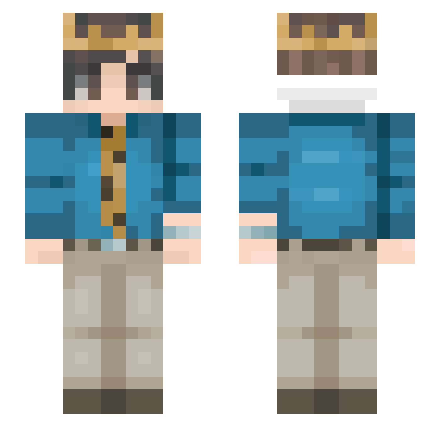 YwonderrTTV Minecraft skin, front and back view