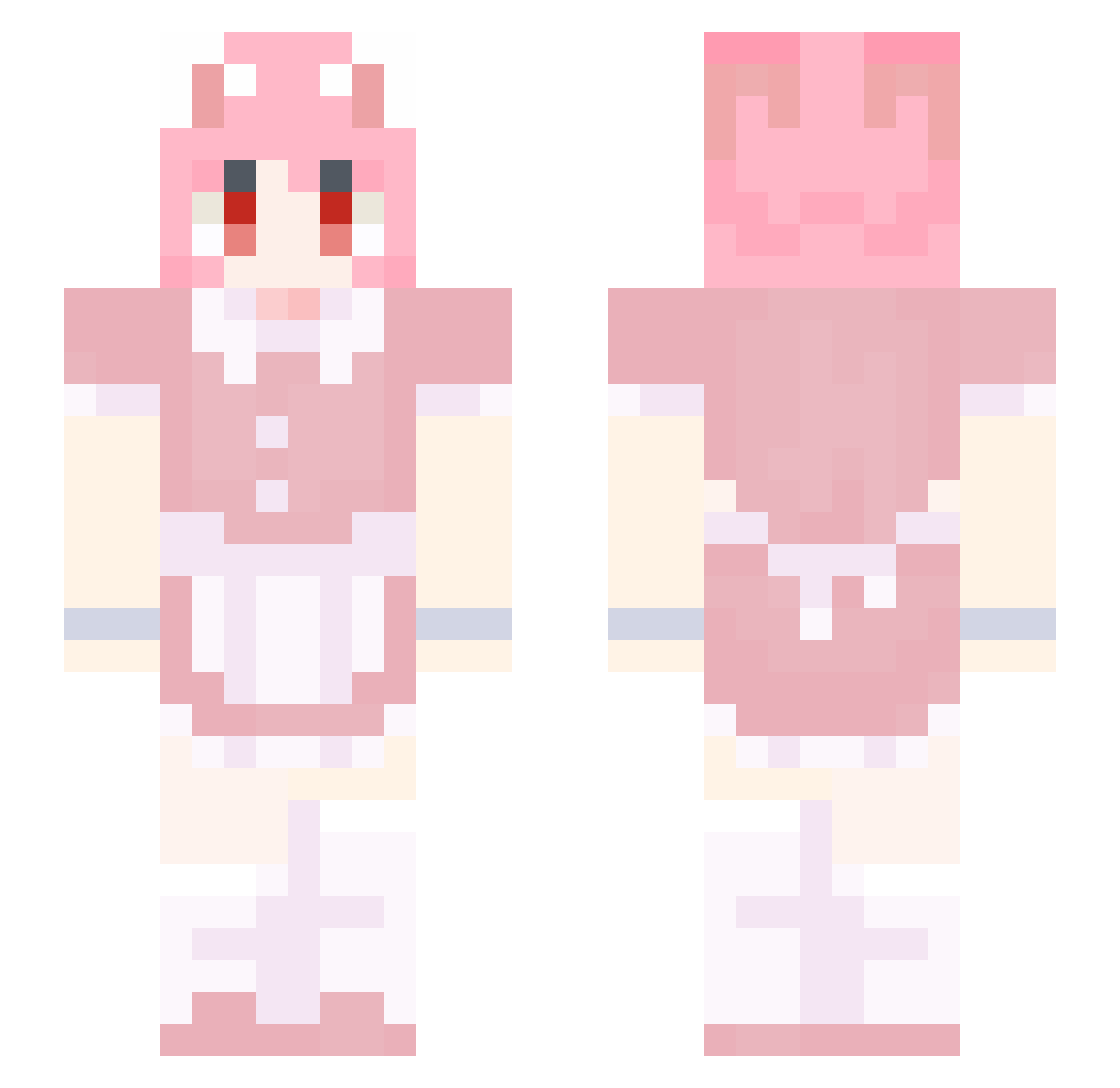 YueKo_ Minecraft skin, front and back view