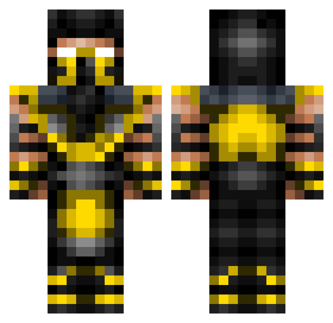 RANDOMSTUFFMAN Minecraft skin, front and back view