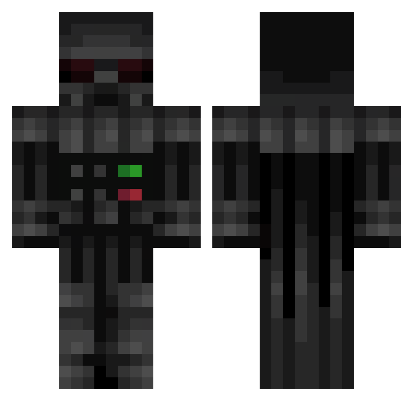 Midgetboy Minecraft skin, front and back view