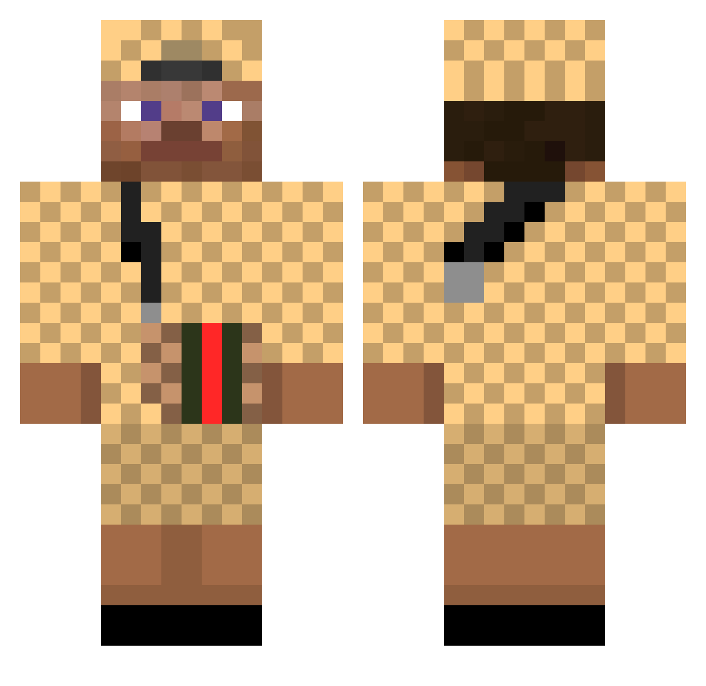 GlasEtendeBanaan Minecraft skin, front and back view