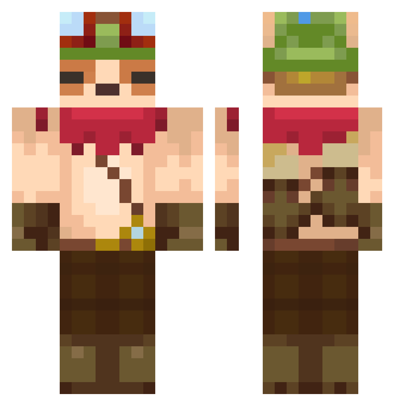 CaltonZ Minecraft skin, front and back view