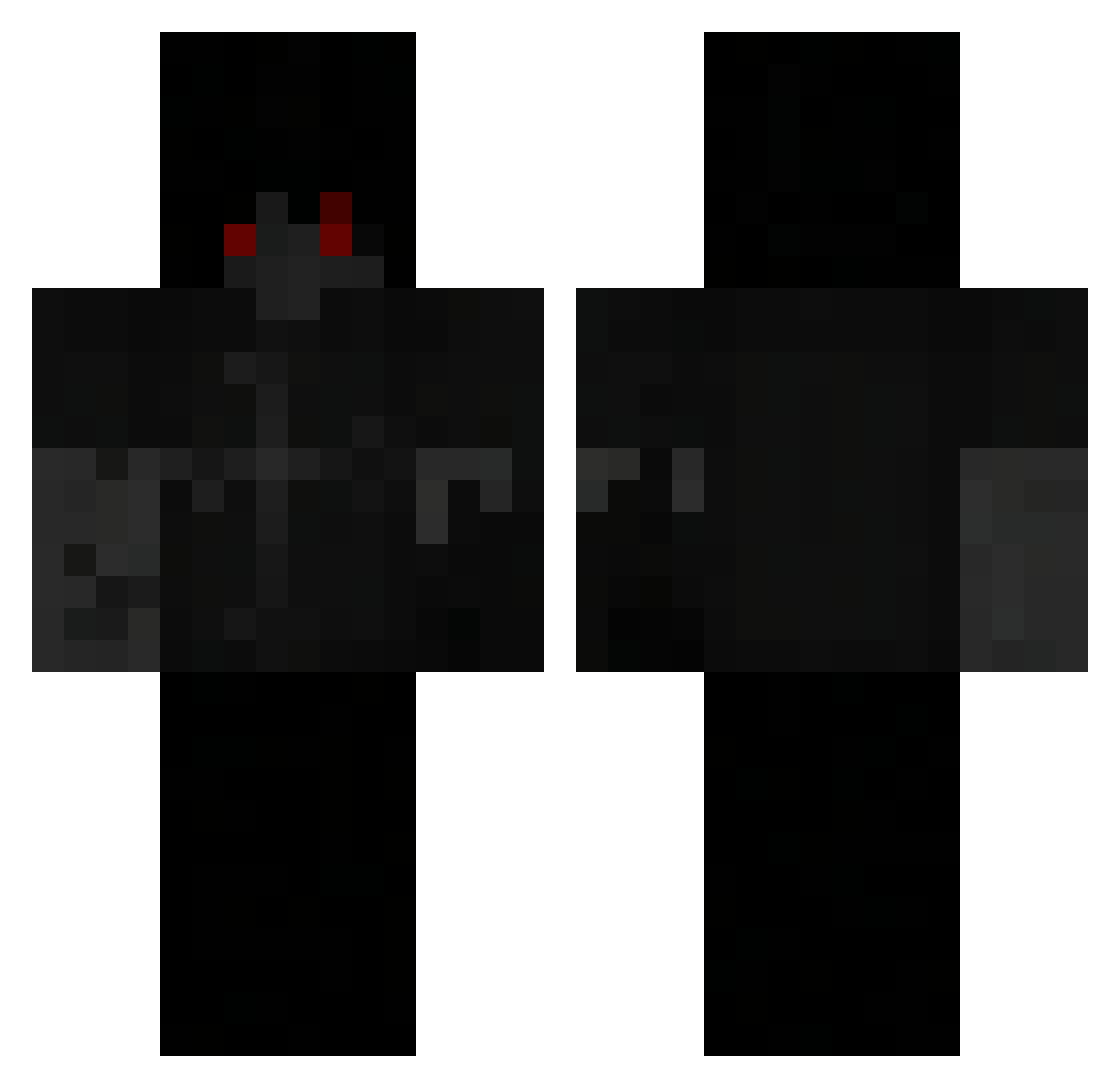 DarkMind Minecraft skin, front and back view