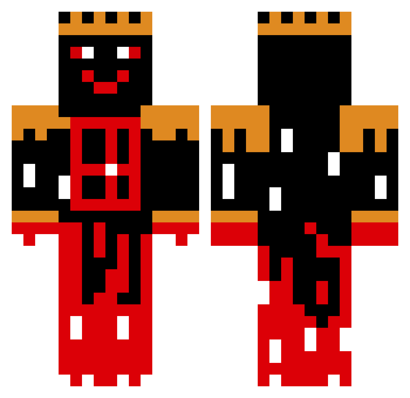 ScorntheMad Minecraft skin, front and back view