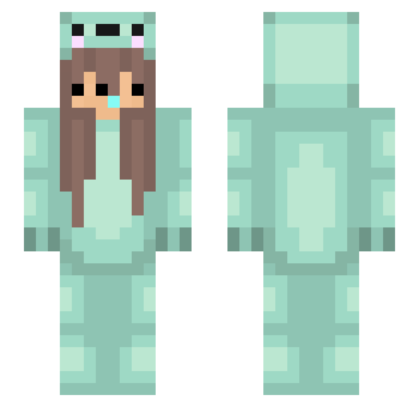whenthen Minecraft skin, front and back view