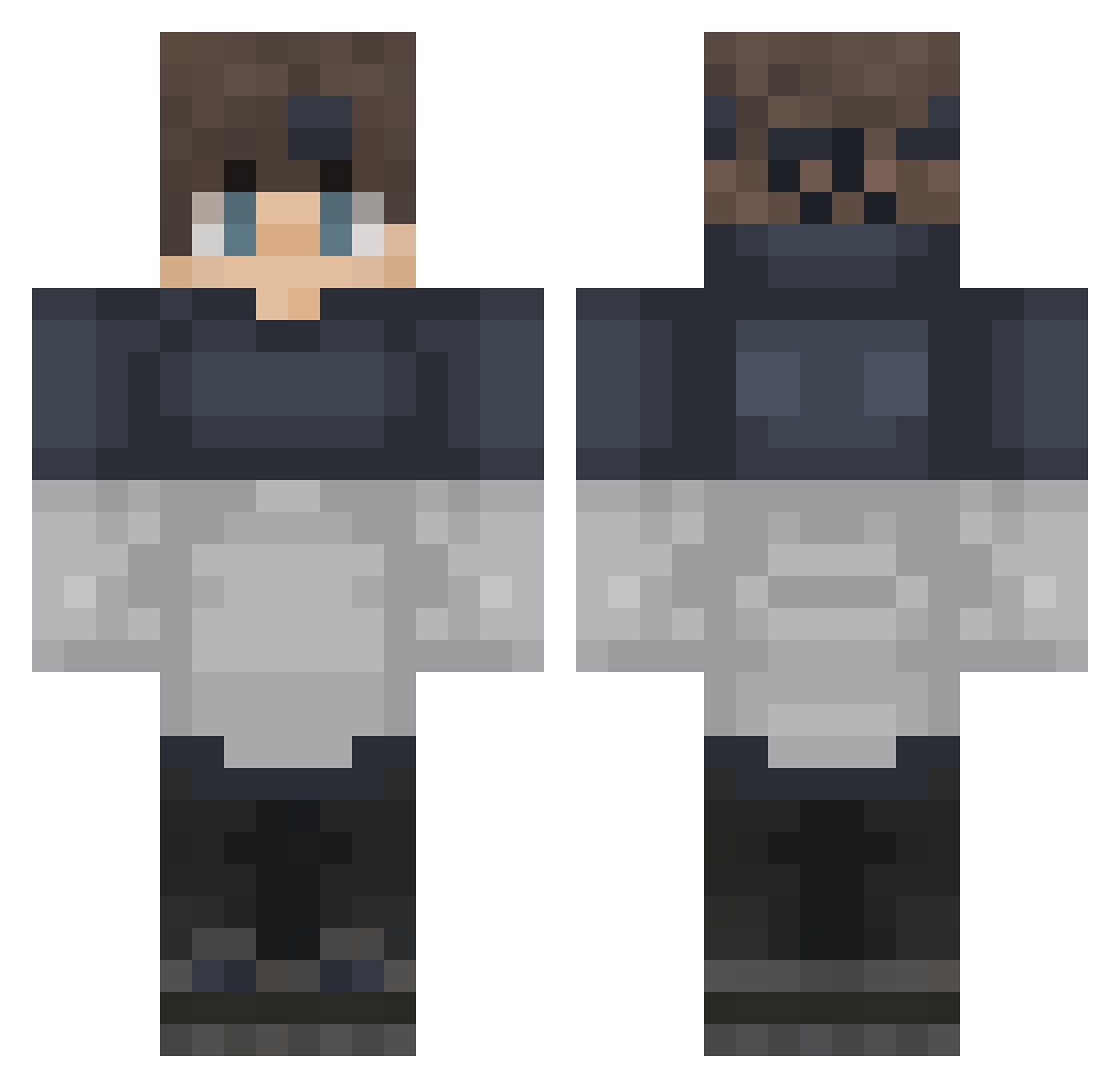 Ut3dere Minecraft skin, front and back view
