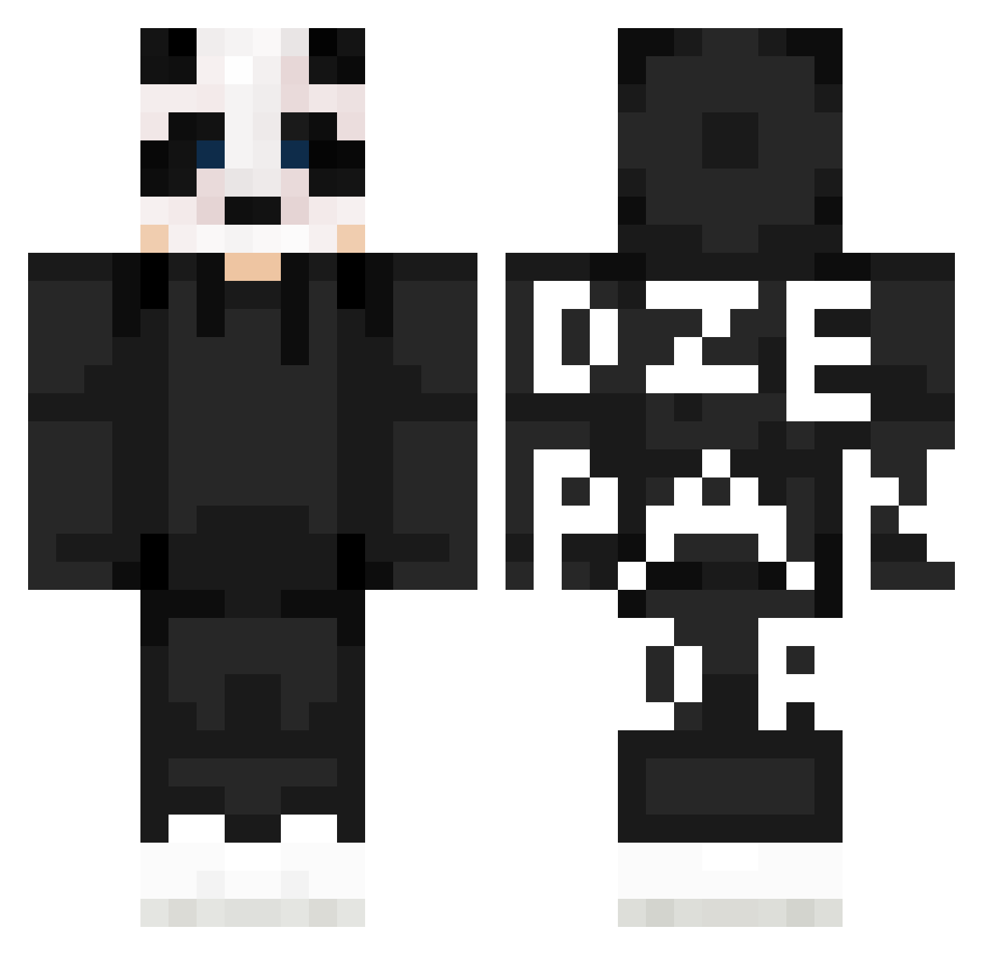 ItzNemOx Minecraft skin, front and back view