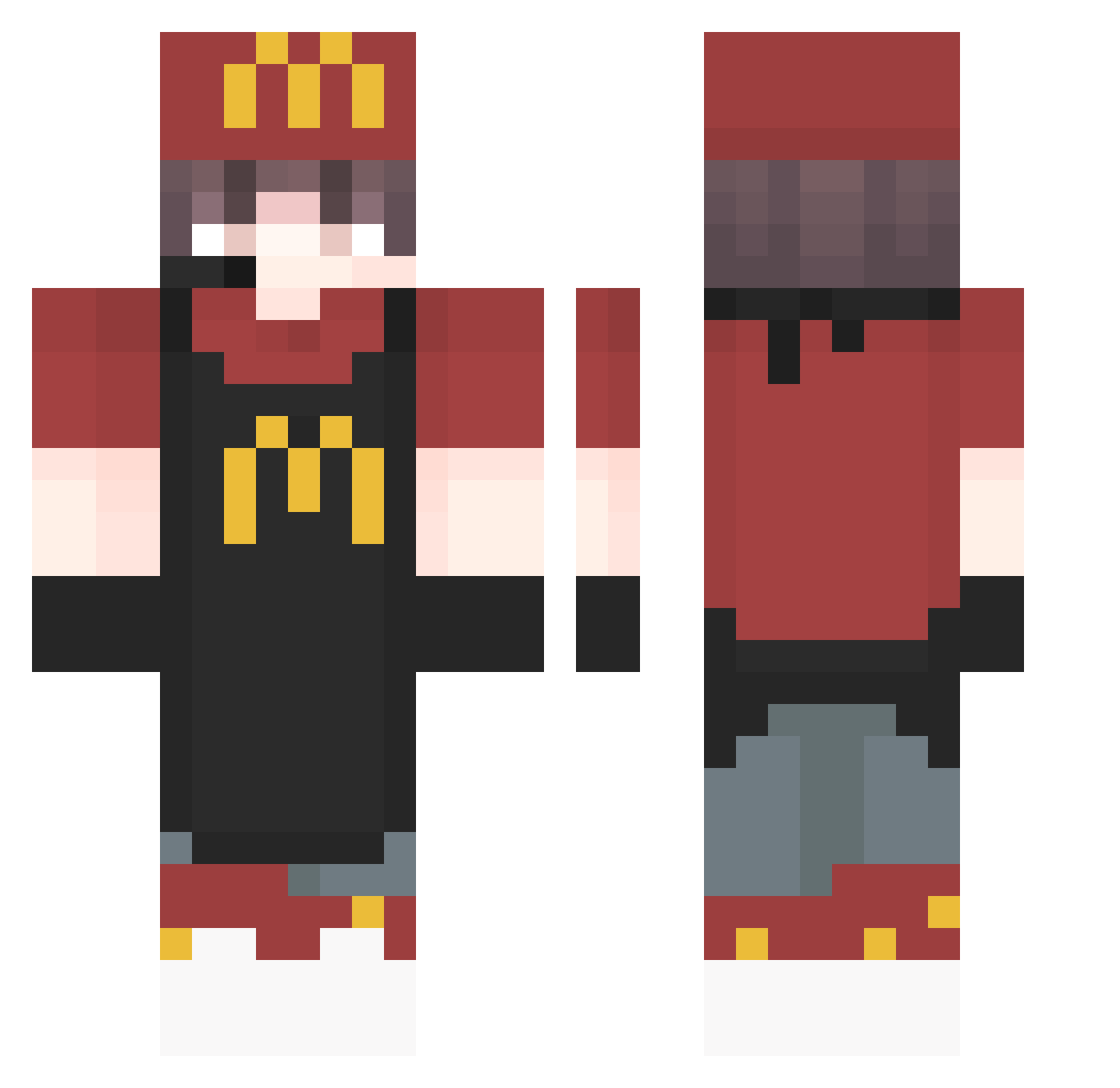 ayomi_ Minecraft skin, front and back view