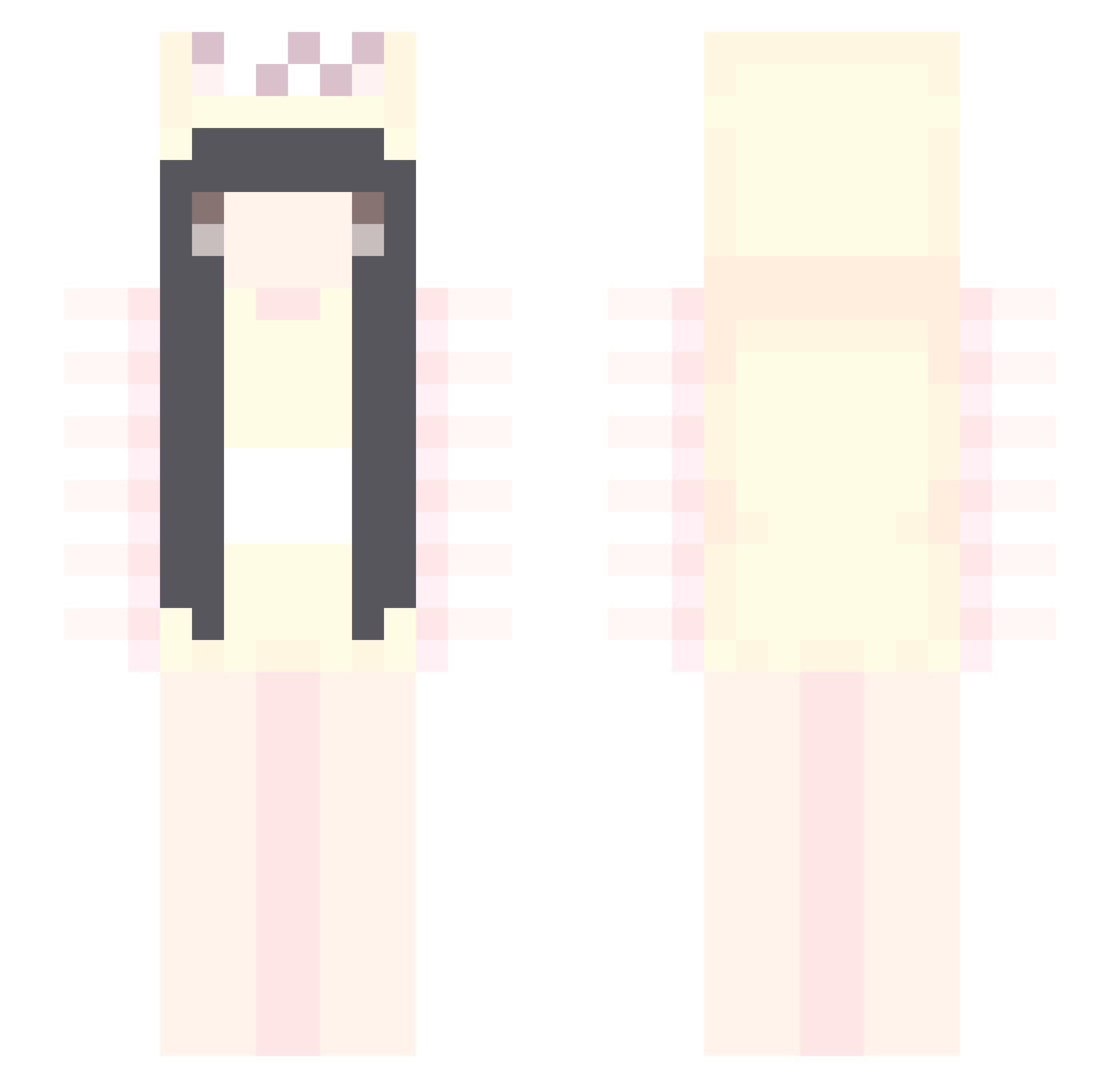 muskrat Minecraft skin, front and back view