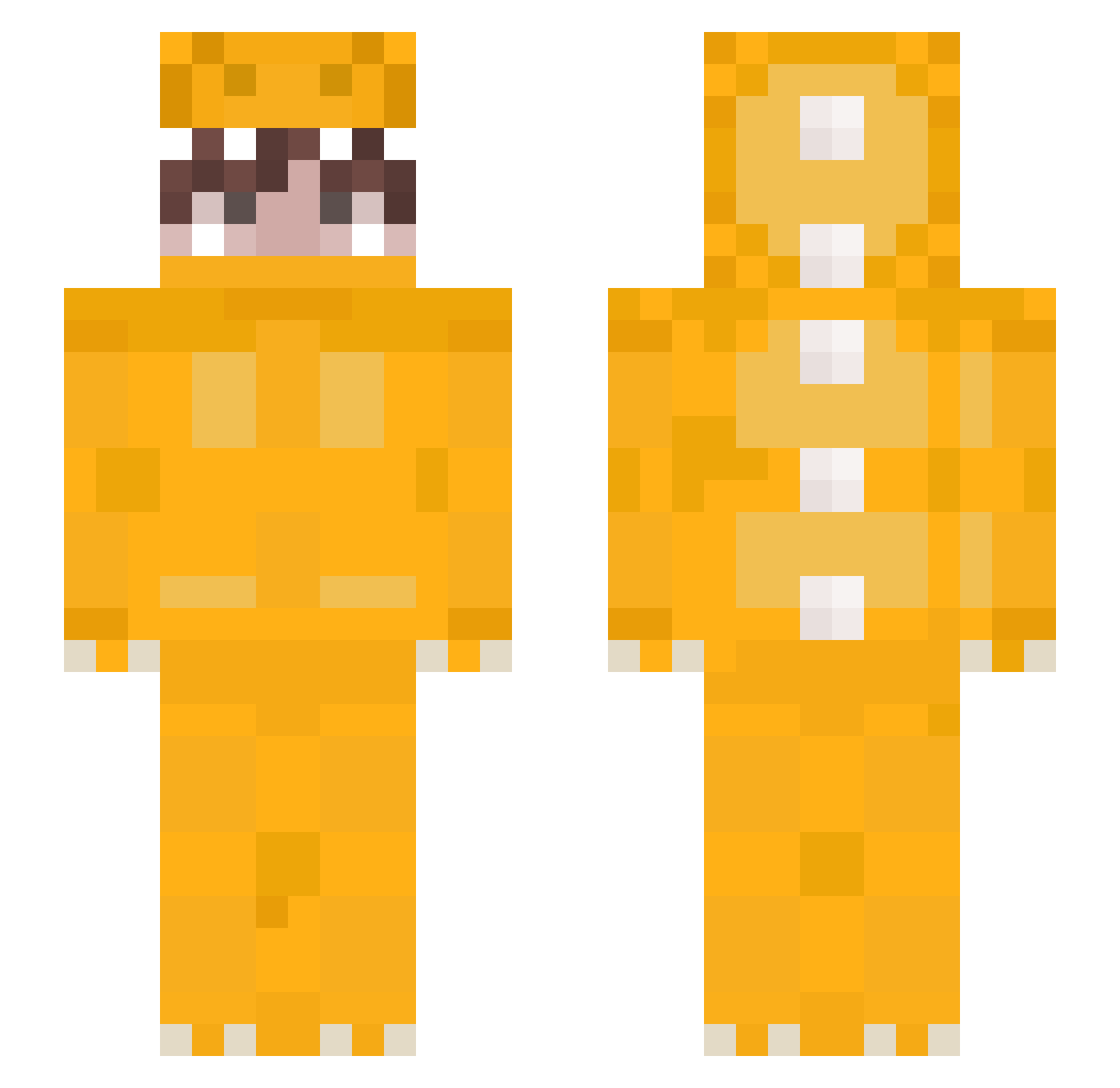 Wobbeldibobbel Minecraft skin, front and back view