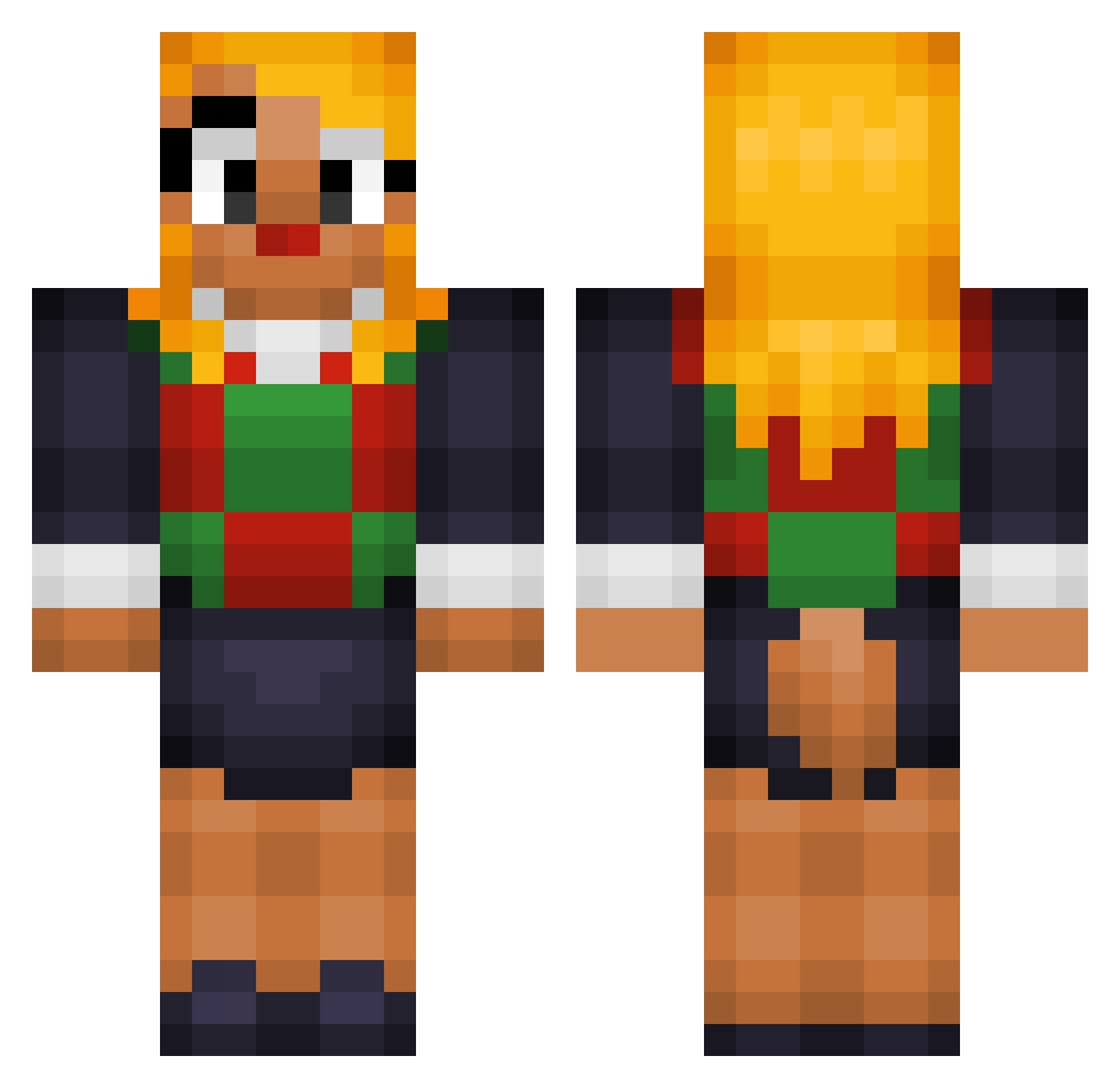 NovaSnowflake_ Minecraft skin, front and back view