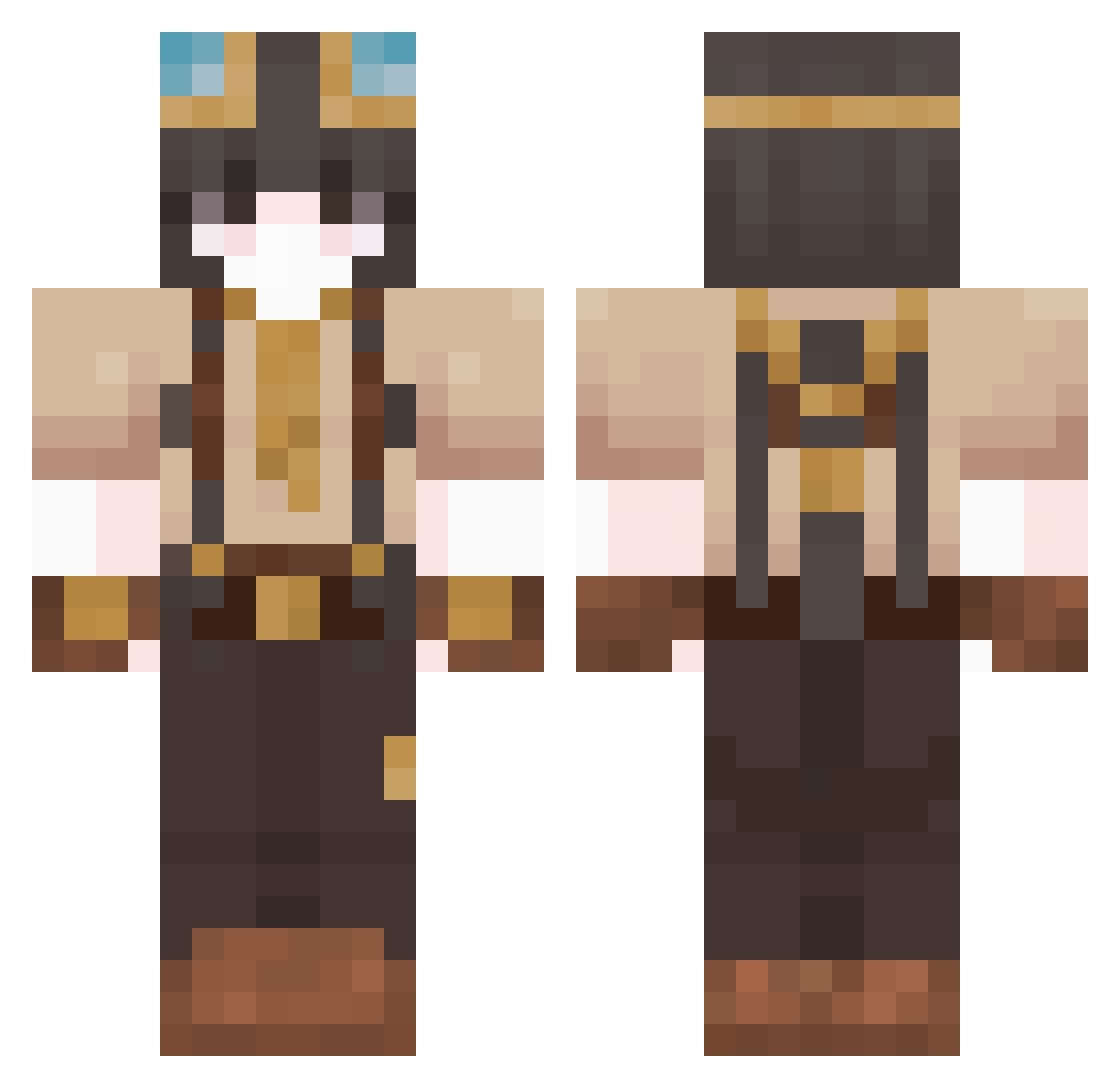 Butterfly2626 Minecraft skin, front and back view