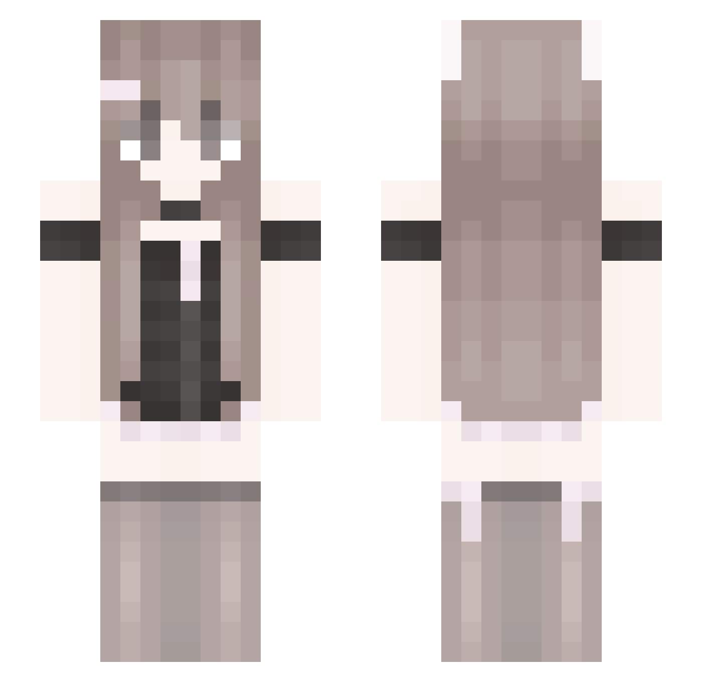bubely Minecraft skin, front and back view