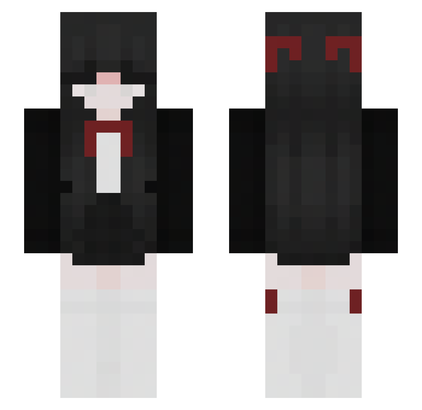 WhyChase Minecraft skin, front and back view