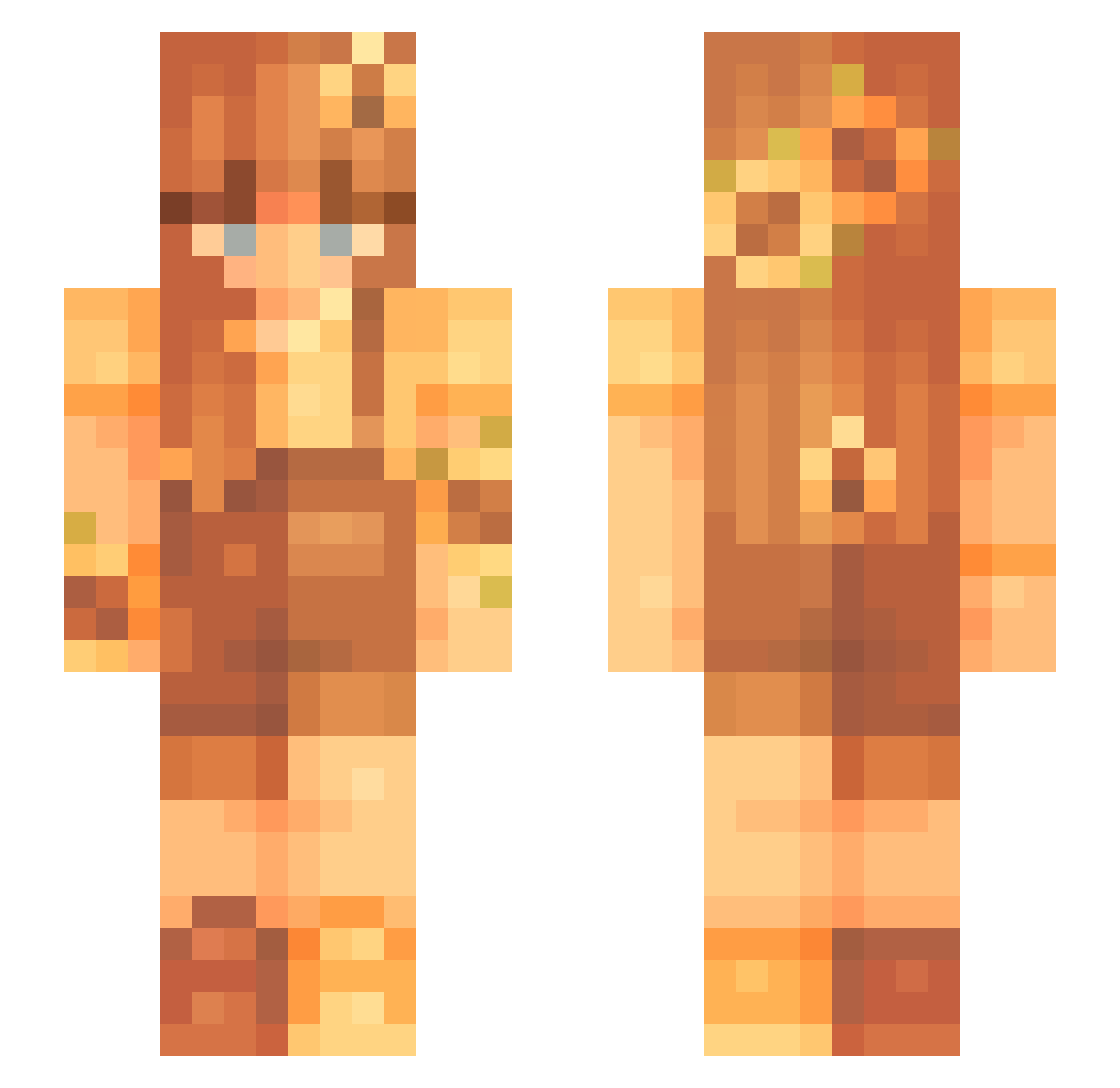 wynn Minecraft skin, front and back view
