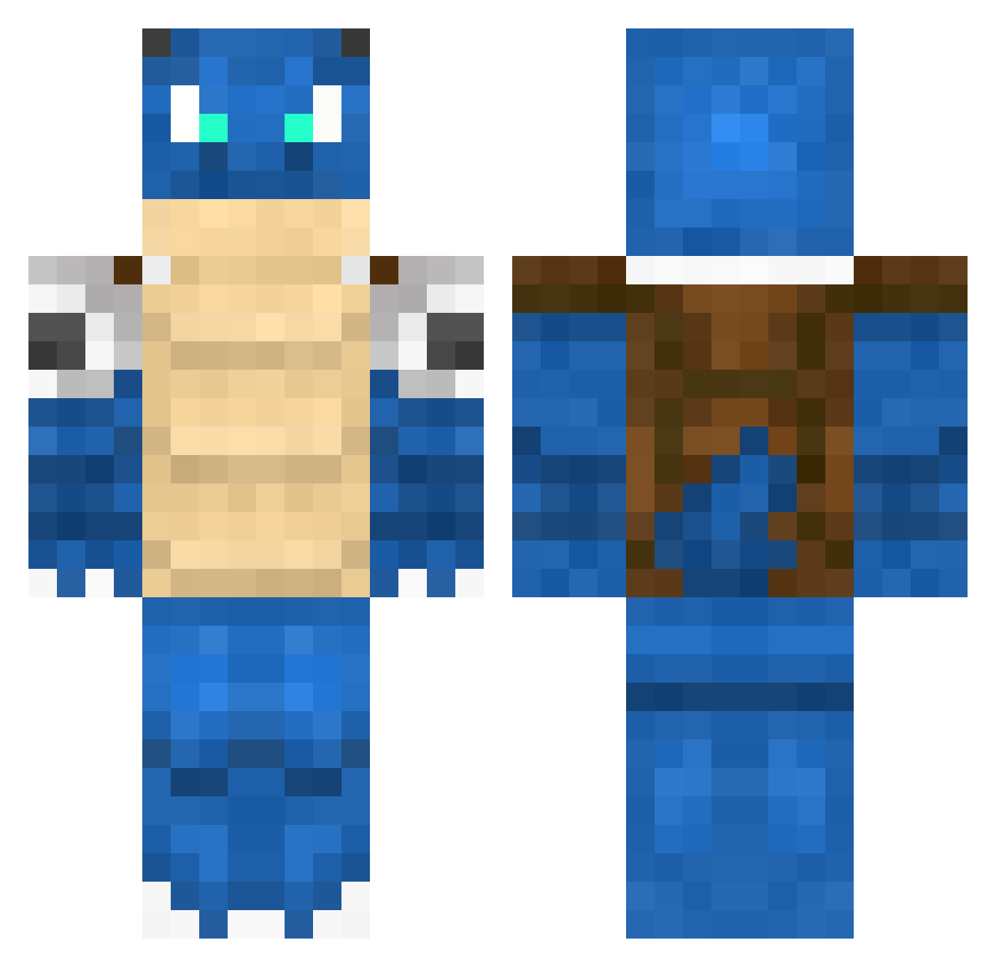 yungGozu Minecraft skin, front and back view