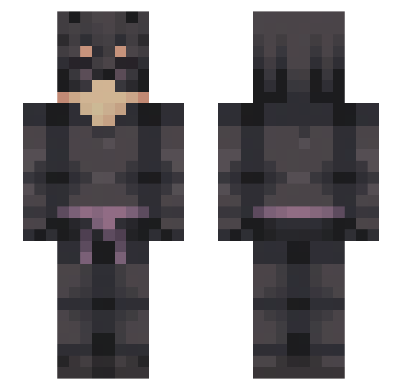 TheGl0b Minecraft skin, front and back view