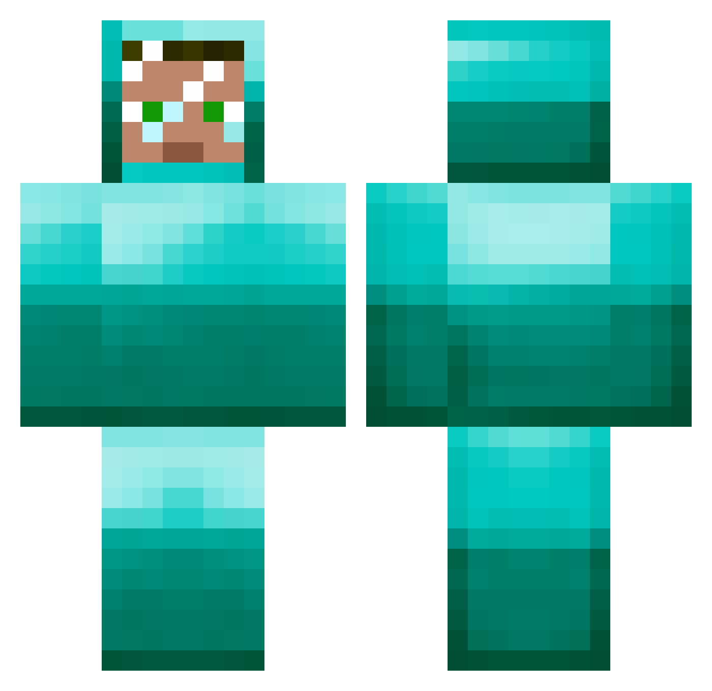 dismalities Minecraft skin, front and back view