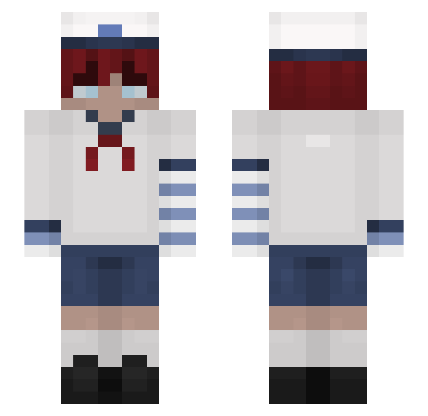 Neeksoul Minecraft skin, front and back view