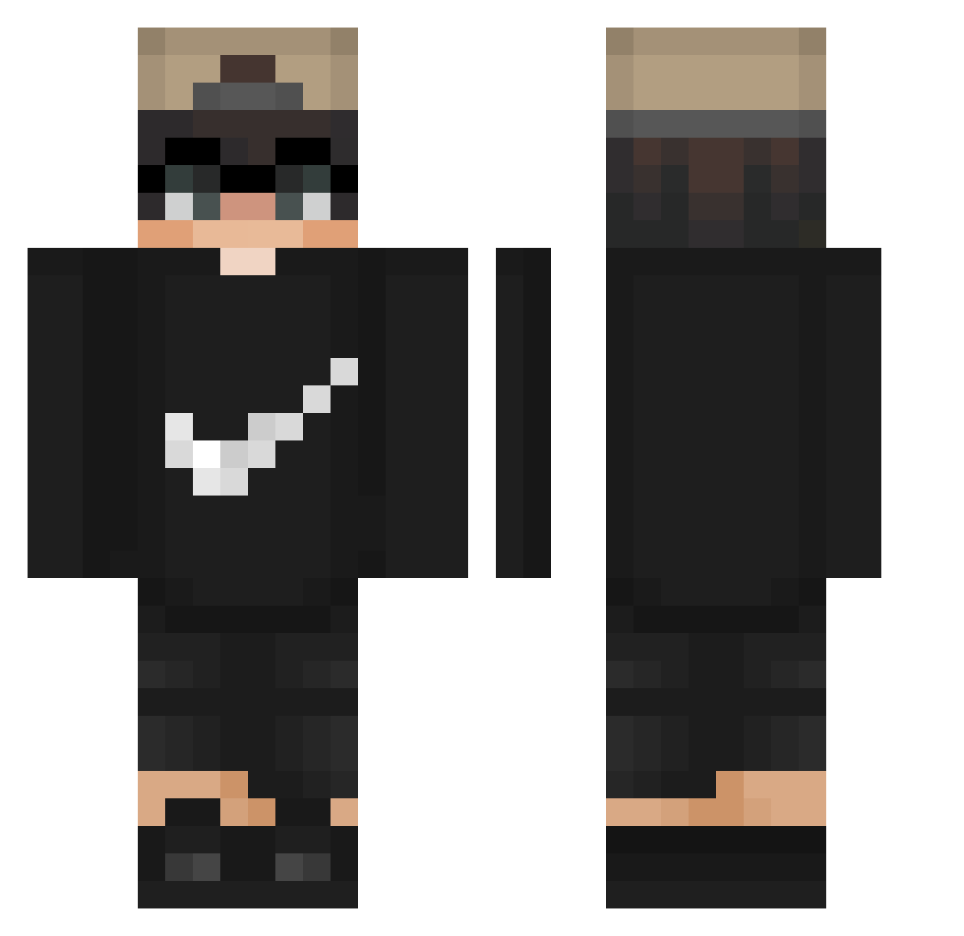 PuddingPanzer863 Minecraft skin, front and back view