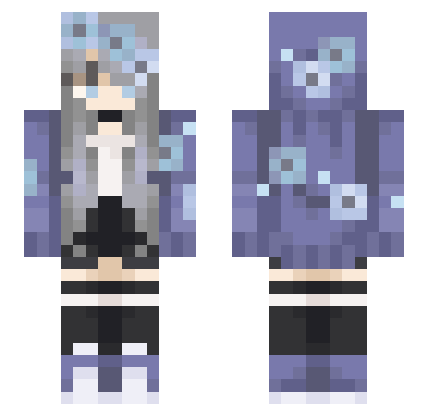 xril21k Minecraft skin, front and back view