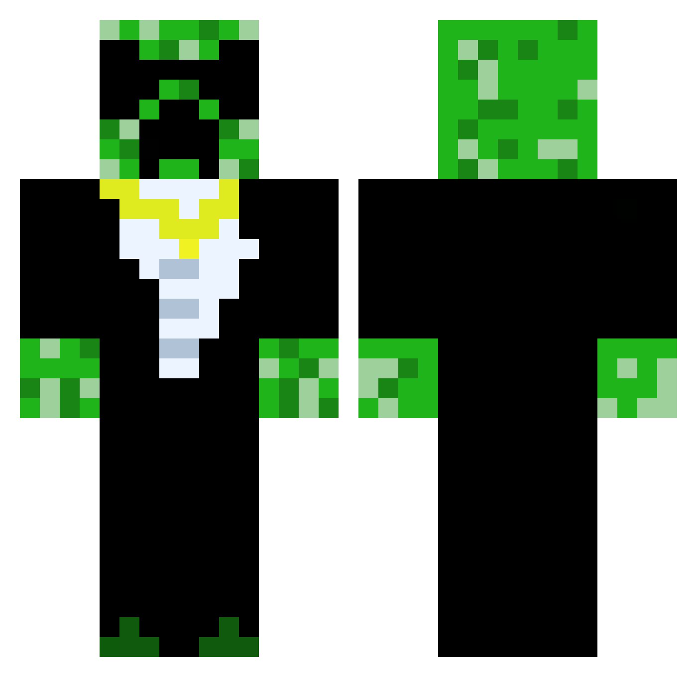 Woodpecker3D Minecraft skin, front and back view