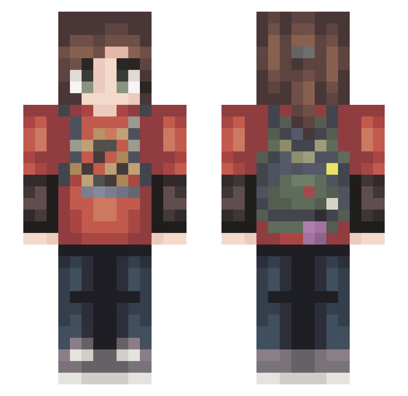 Bwxra Minecraft skin, front and back view