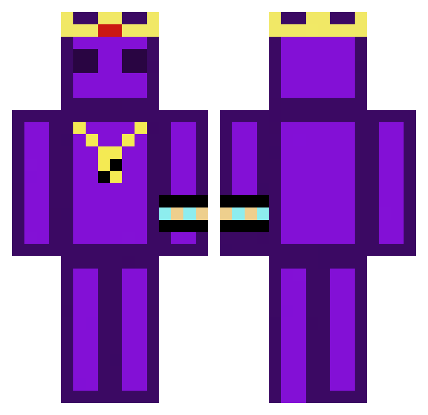 Anlynx Minecraft skin, front and back view