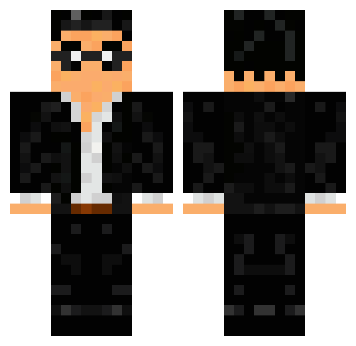 Modden97 Minecraft skin, front and back view