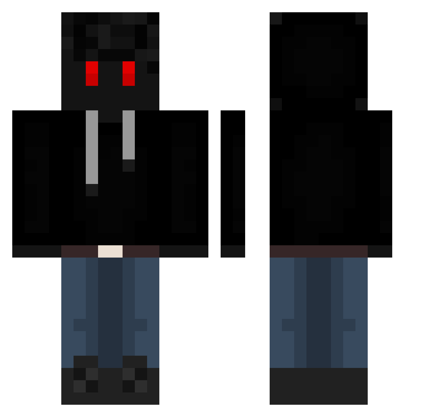 mewo_overdrive Minecraft skin, front and back view