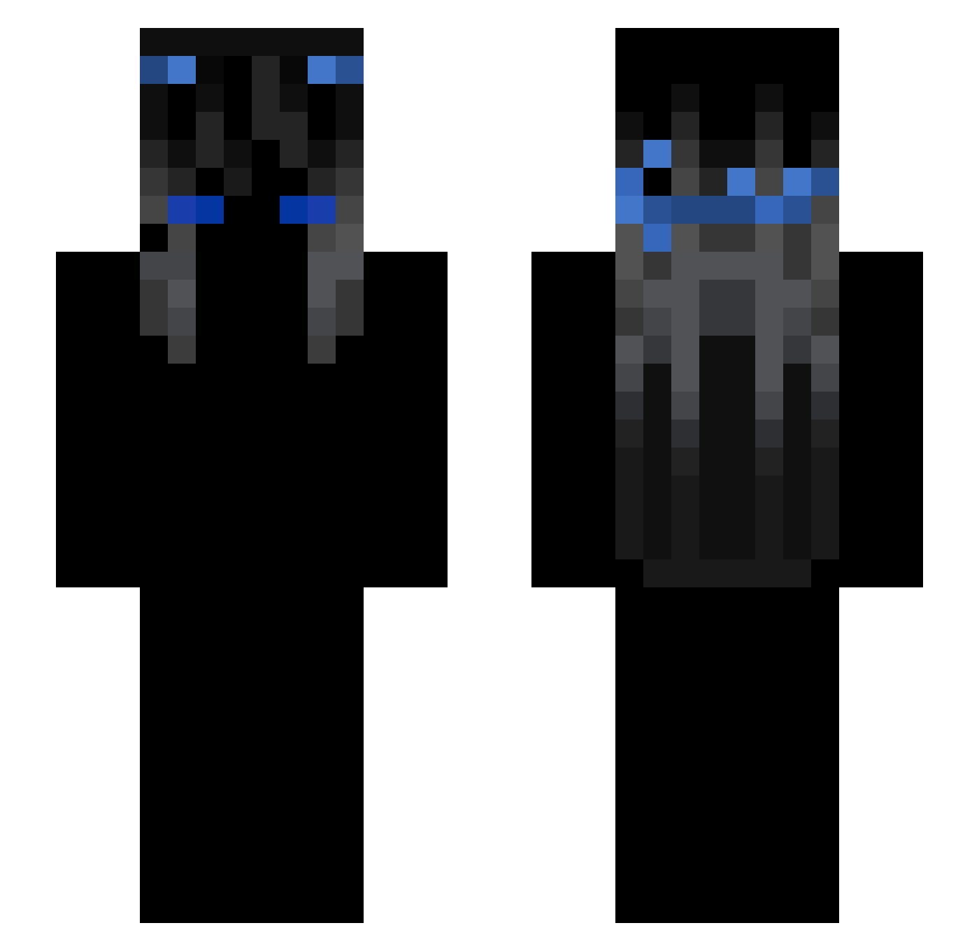 V3rfallener Minecraft skin, front and back view