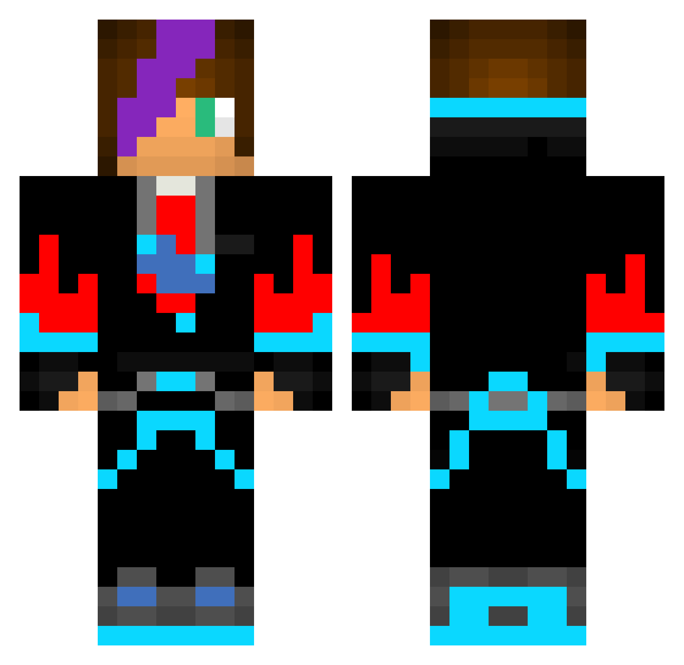 Appledom Minecraft skin, front and back view