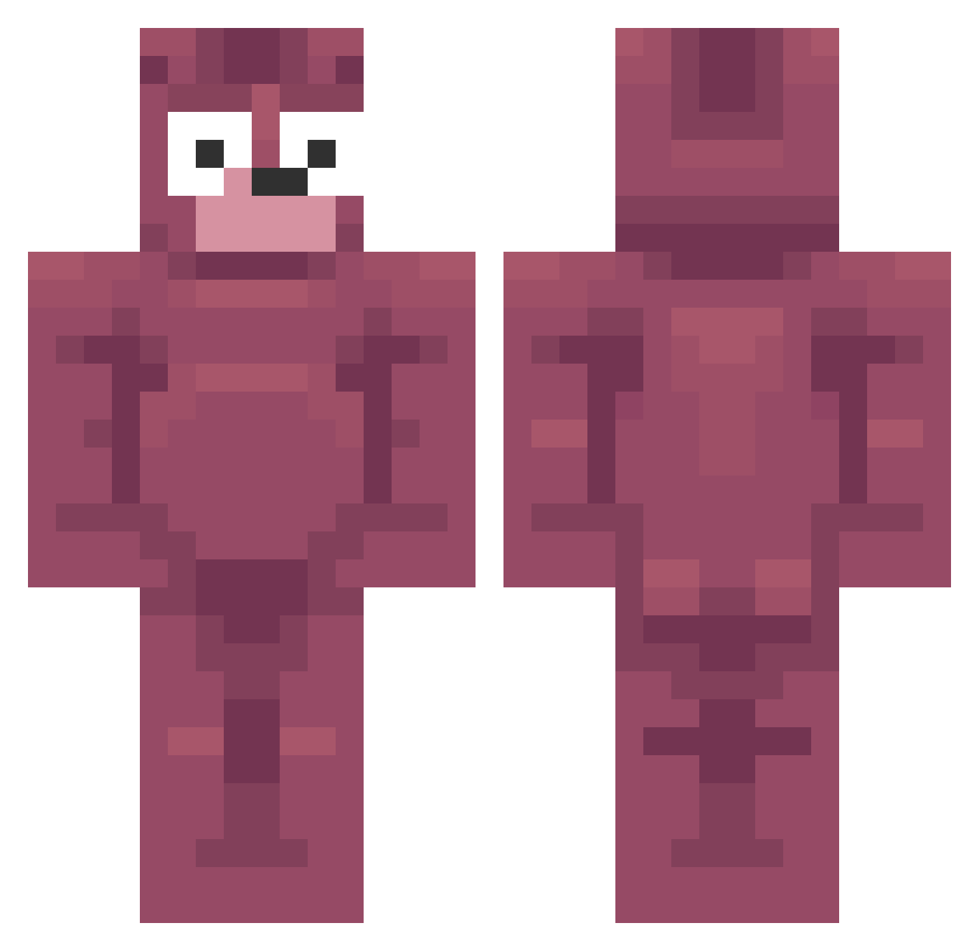 mizhael Minecraft skin, front and back view