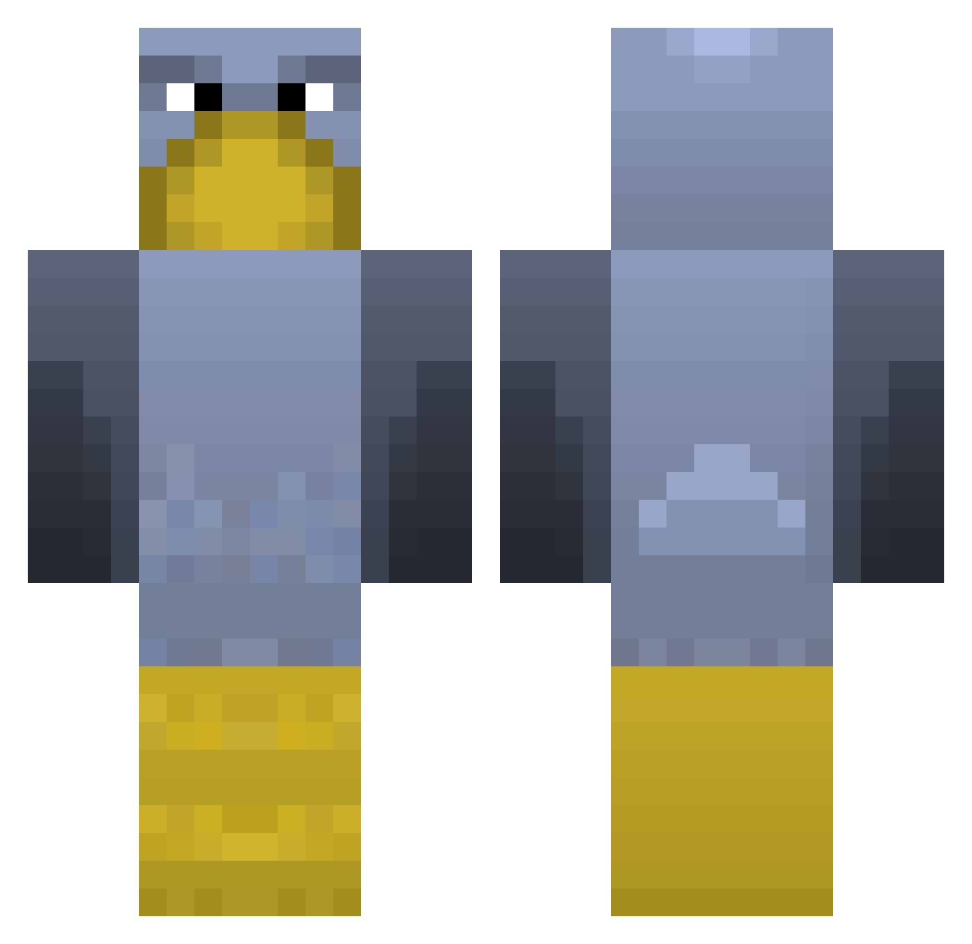 Cactuuuuuuuuuus Minecraft skin, front and back view