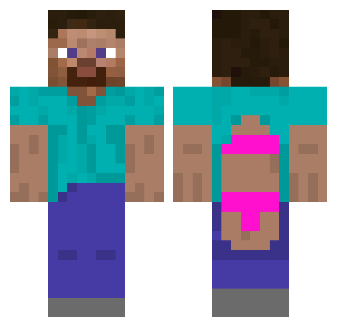 zlzo Minecraft skin, front and back view