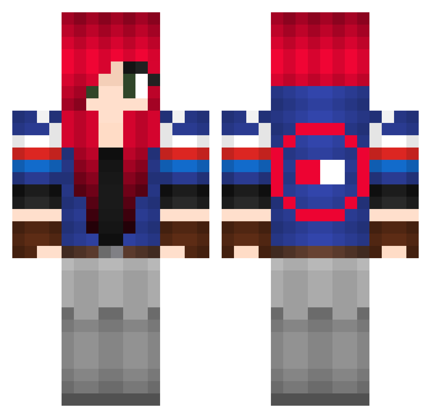 Kawaiidear Minecraft skin, front and back view
