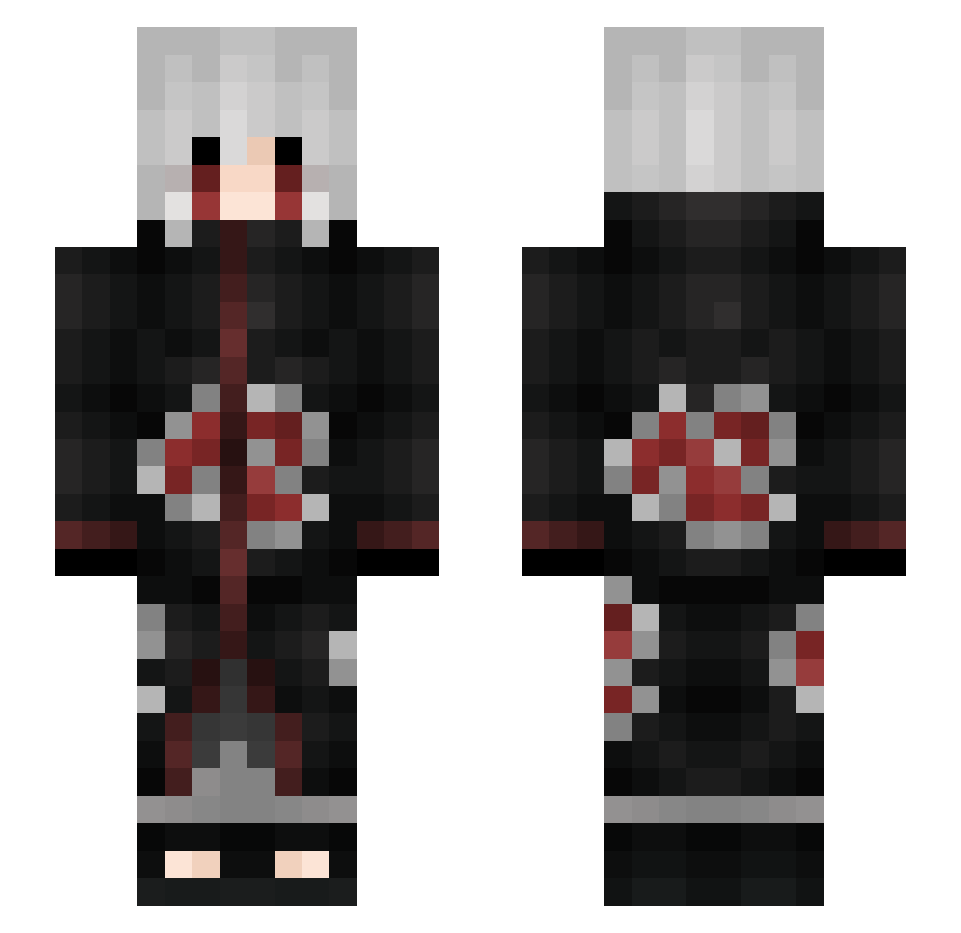 Revser Minecraft skin, front and back view