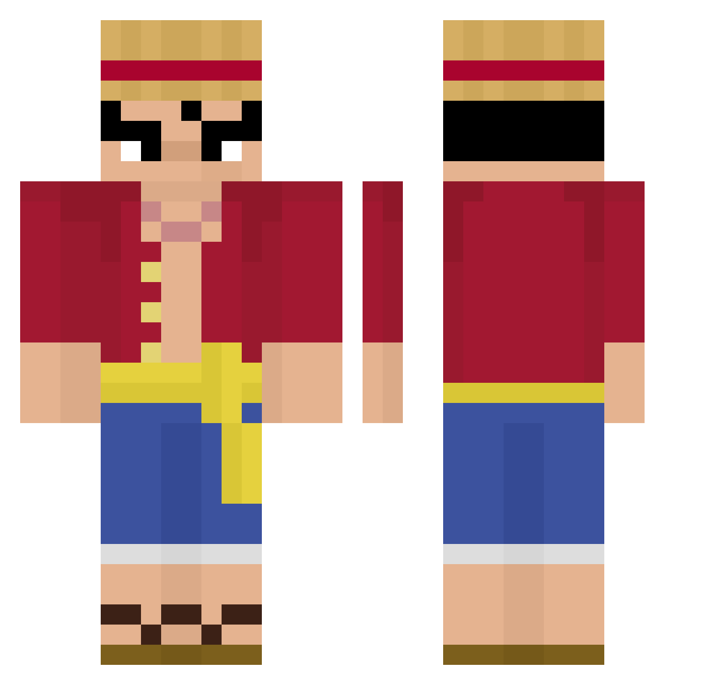 Gabrys108 Minecraft skin, front and back view