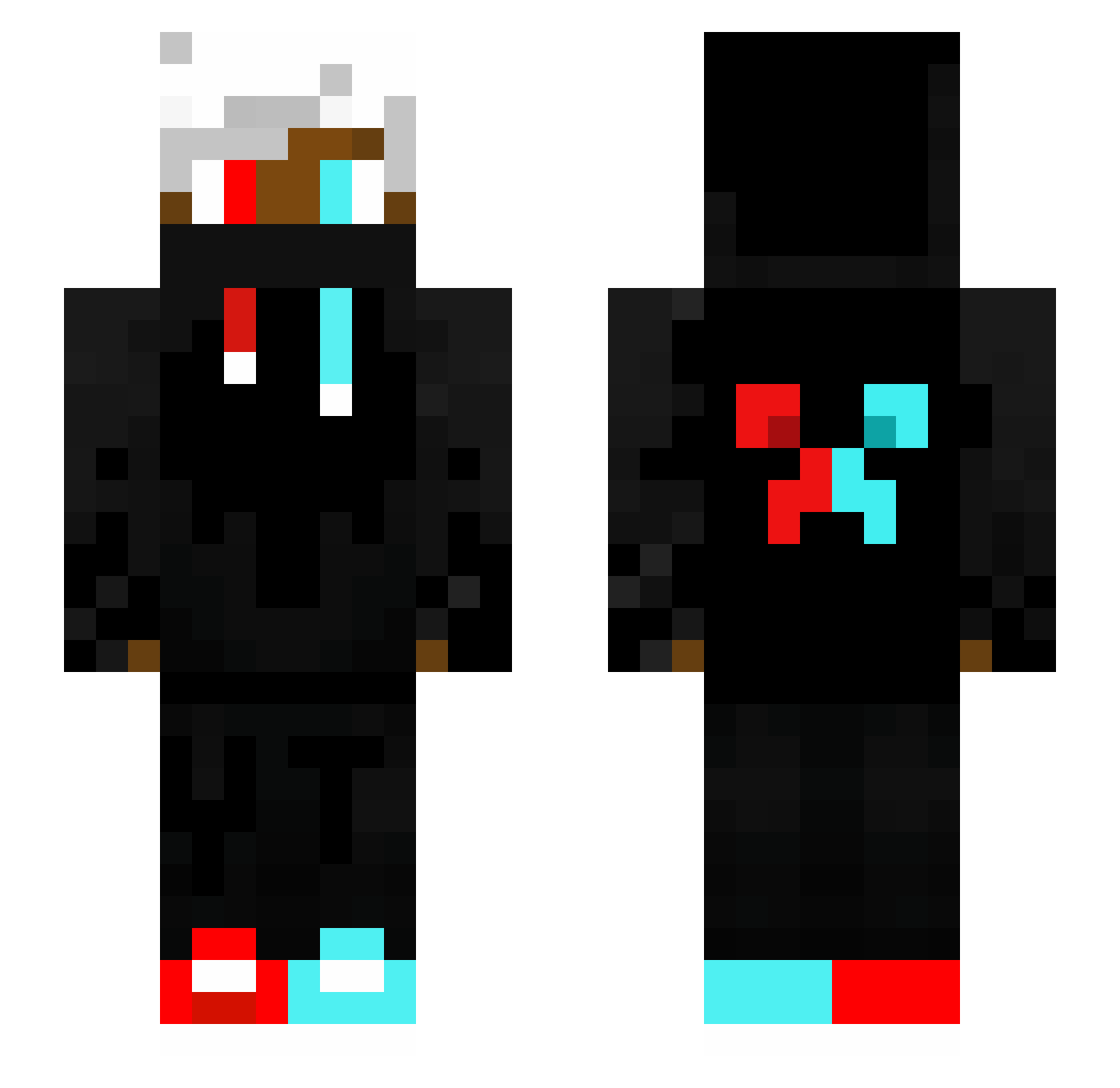 RMRCE Minecraft skin, front and back view
